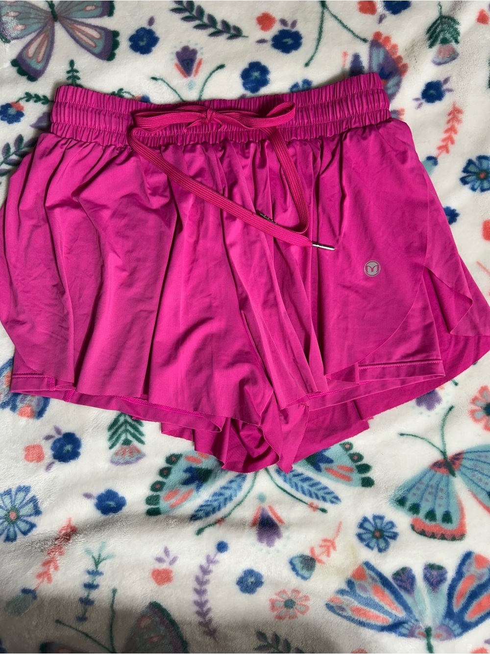 Women's Fuchsia Athletic Shorts with Drawstring